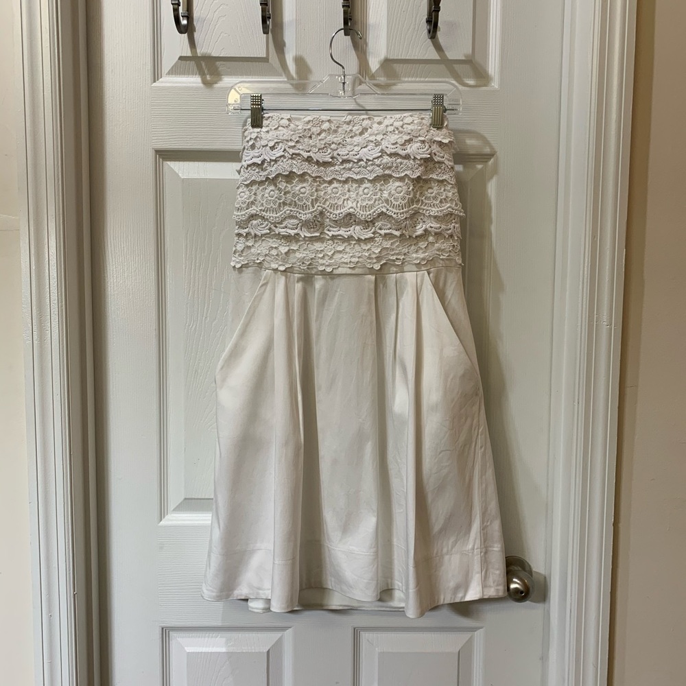 B Darlin Strapless Dress w/Lace Bodice 13/14 Jr.